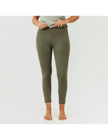 Conjunto deportivo leggings largo mujer verde hoja/cacería
