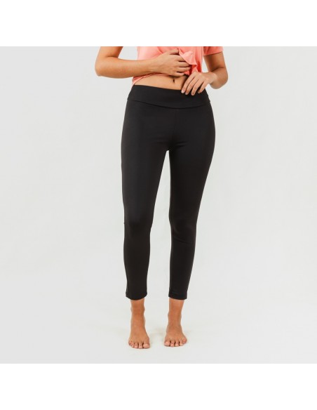 Conjunto deportivo leggings largo mujer naranja/negro