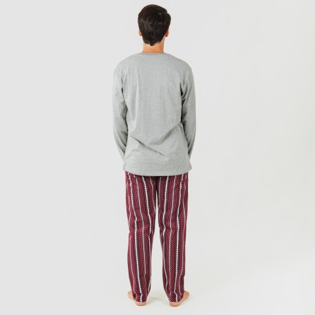 Pijama hombre franela Cronos gris
