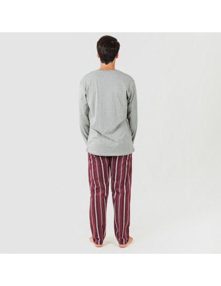 Pijama hombre franela Cronos gris