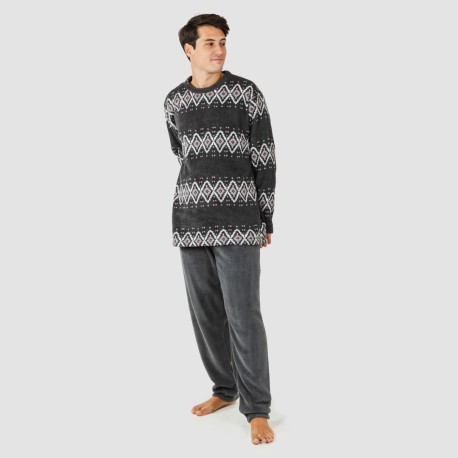 Pijama coral hombre Andros gris