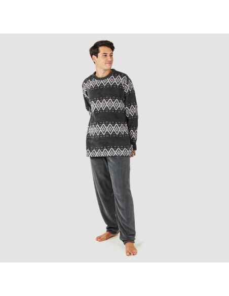 Pijama coral hombre Andros gris