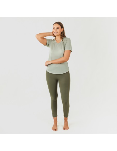 Conjunto deportivo leggings largo mujer verde hoja/cacería