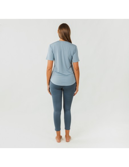 Conjunto deportivo leggings largo mujer indigo claro/oscuro