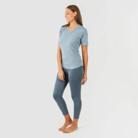 Conjunto deportivo leggings largo mujer indigo claro/oscuro