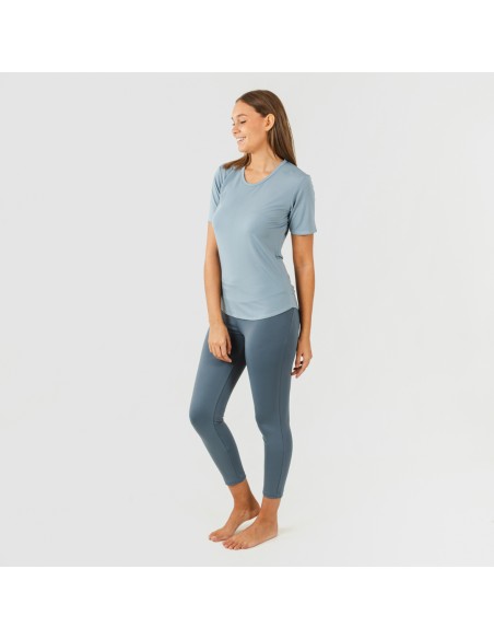 Conjunto deportivo leggings largo mujer indigo claro/oscuro