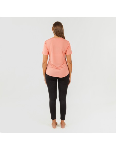 Conjunto deportivo leggings largo mujer naranja/negro