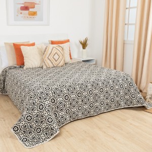 Colcha jacquard chenilla Capri beige negro - 120gr