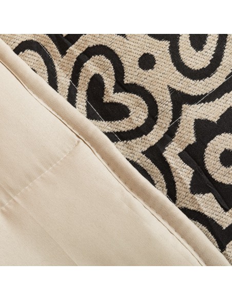 Colcha jacquard chenilla Capri beige negro - 120gr