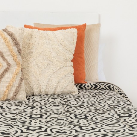 Colcha jacquard chenilla Capri beige negro - 120gr