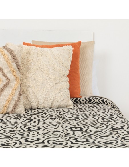 Colcha jacquard chenilla Capri beige negro - 120gr