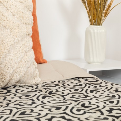 Colcha jacquard chenilla Capri beige negro - 120gr