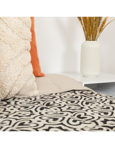 Colcha jacquard chenilla Capri beige negro - 120gr