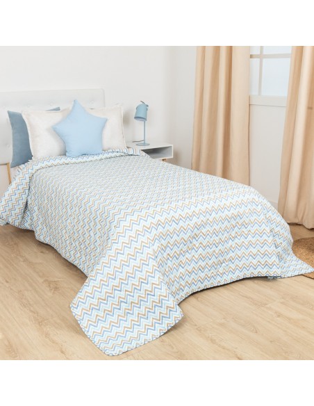 Colcha bouti Raya Peluche celeste