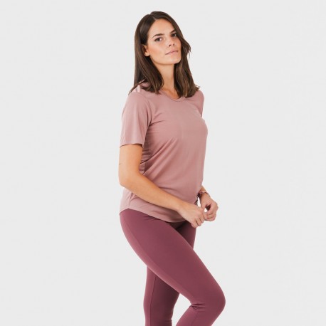 Conjunto deportivo leggings largo mujer malva - berenjena