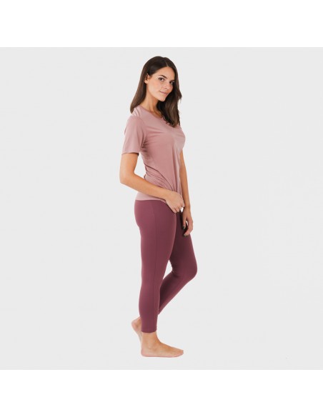 Conjunto deportivo leggings largo mujer malva - berenjena