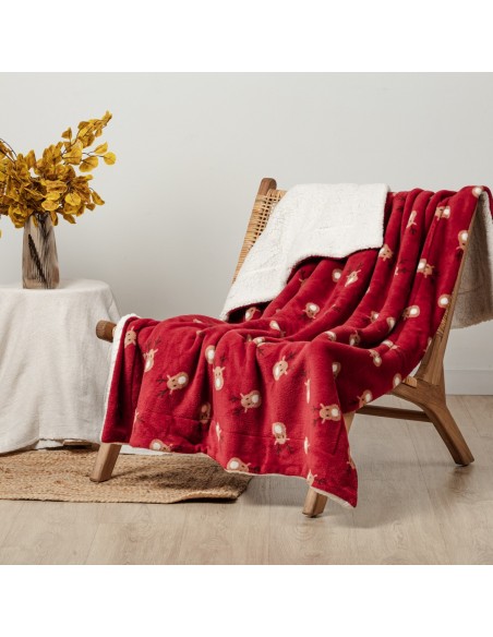 Manta sherpa Rudolf burdeos