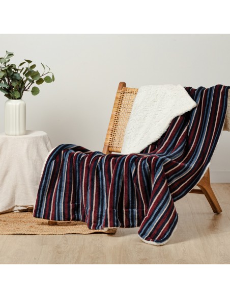 Manta sherpa Raya Detroit azul marino