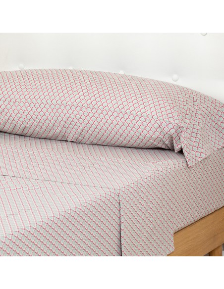 Juego de sábanas algodón Higuera malva rosa