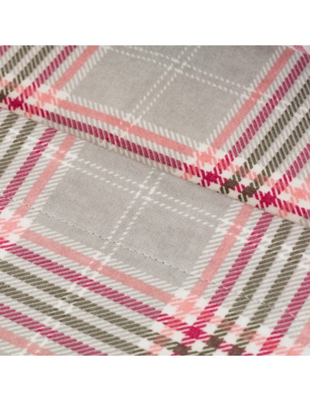 Juego de sábanas franela Cuadro Salema rosa