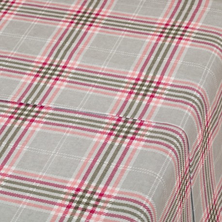 Juego de sábanas franela Cuadro Salema rosa