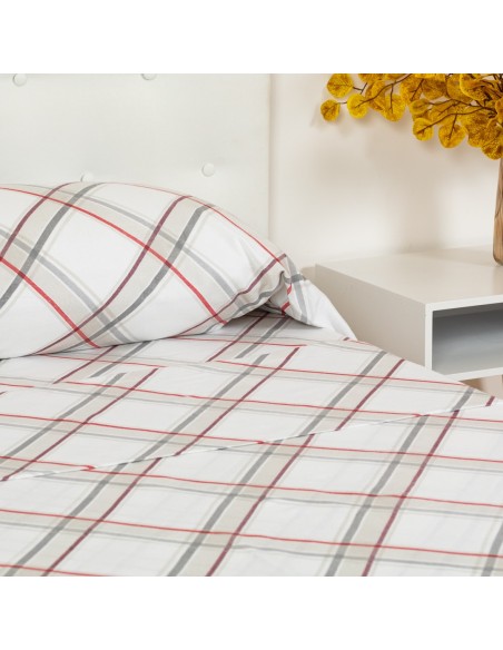 Juego de sábanas franela Emmet rojo
