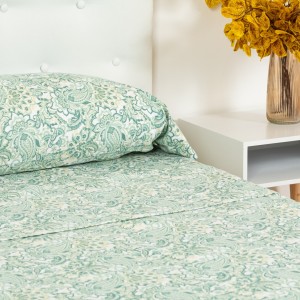 Juego de sábanas franela Ninfa verde