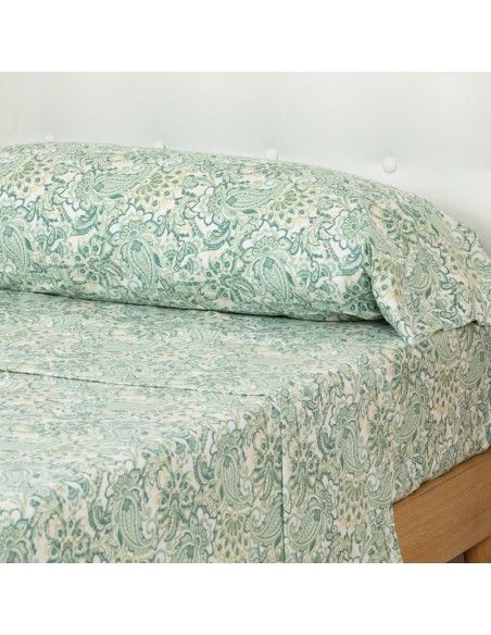 Juego de sábanas franela Ninfa verde