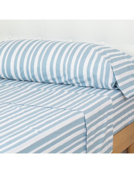 Juego de sábanas algodón Raya Lucas indigo