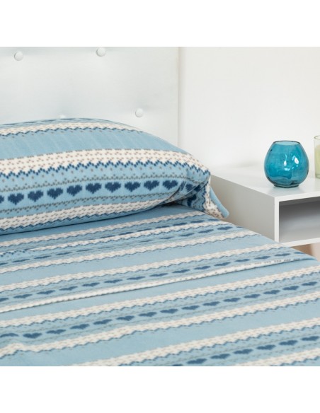 Juego de sábanas pirineo May celeste