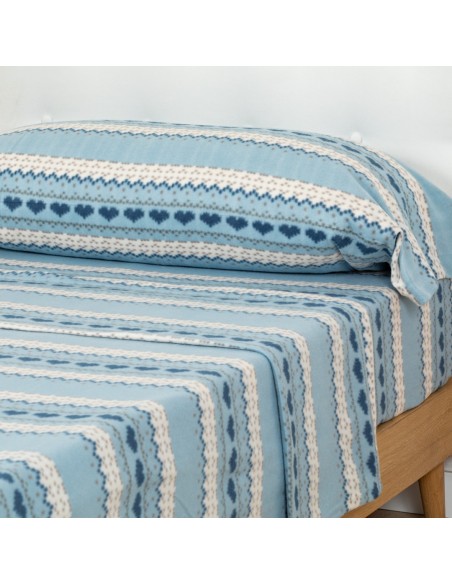 Juego de sábanas pirineo May celeste