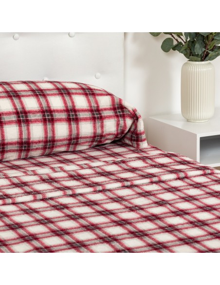 Juego de sábanas coralina Cuadro Galindo burdeos