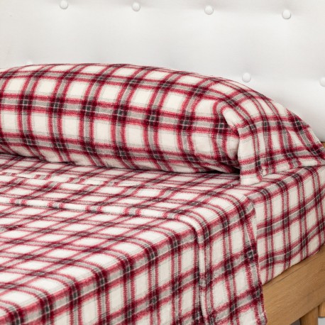 Juego de sábanas coralina Cuadro Galindo burdeos