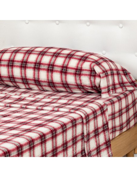 Juego de sábanas coralina Cuadro Galindo burdeos