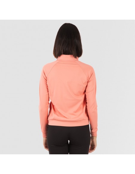 Sudadera deportiva mujer con cremallera y bolsillo naranja
