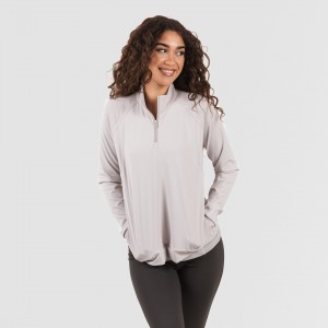 Sudadera deportiva mujer con cremallera y bolsillo perla 2