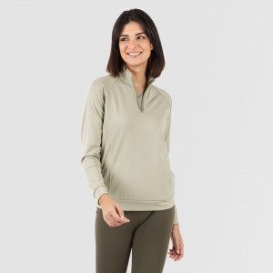 Sudadera deportiva mujer con cremallera y bolsillo verde hoja 2