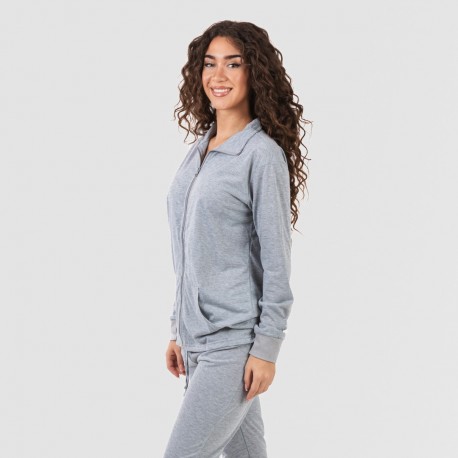 Conjunto deportivo chaqueta cremallera mujer gris