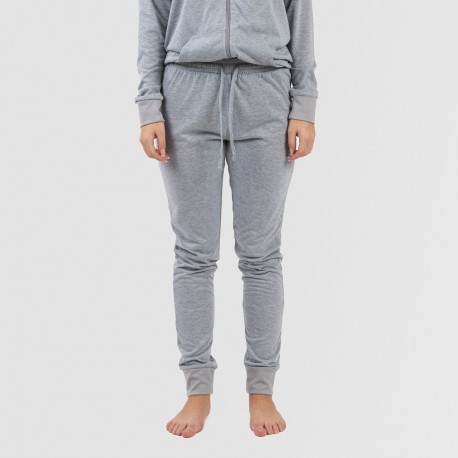 Conjunto deportivo chaqueta cremallera mujer gris