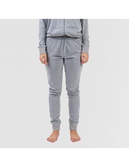 Conjunto deportivo chaqueta cremallera mujer gris