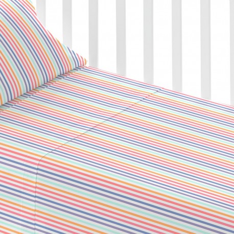 Juego de sábanas algodón Raya Praga cuna