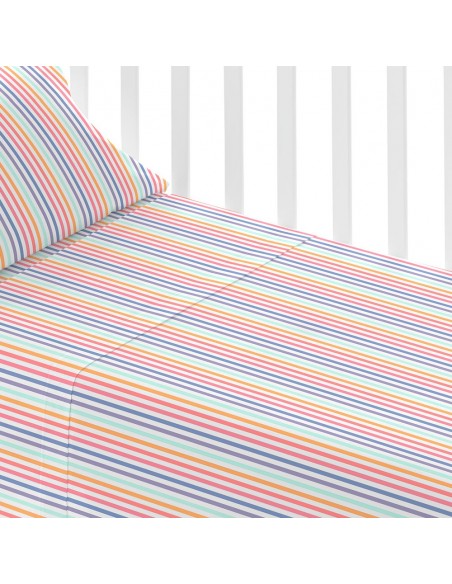 Juego de sábanas algodón Raya Praga cuna