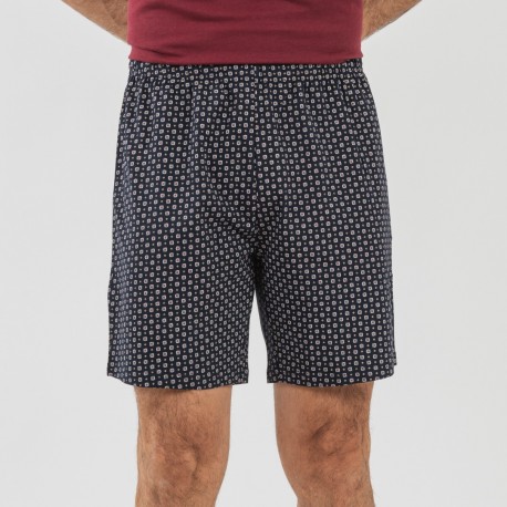 Pijama corto algodón hombre Boom burdeos