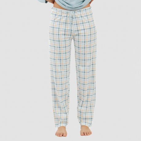 Pijama largo algodón Cuadro Heracles indigo