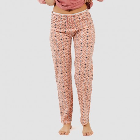 Pijama largo algodón Bianca malva rosa