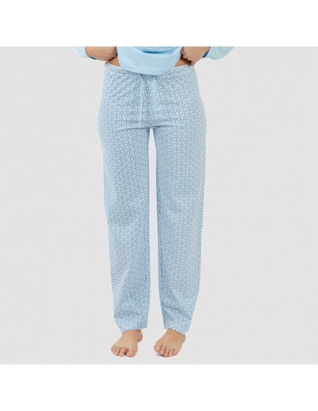Pijama largo algodón Timon celeste