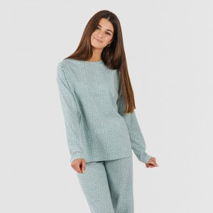 Pijama largo algodón Anita verde gastado 2