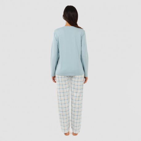 Pijama largo algodón Cuadro Heracles indigo