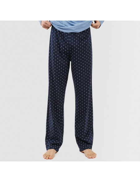 Pijama largo algodón hombre Pedro indigo