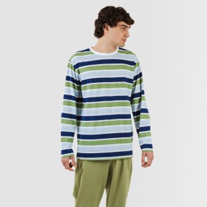 Pijama largo algodón hombre Brent verde caceria 2